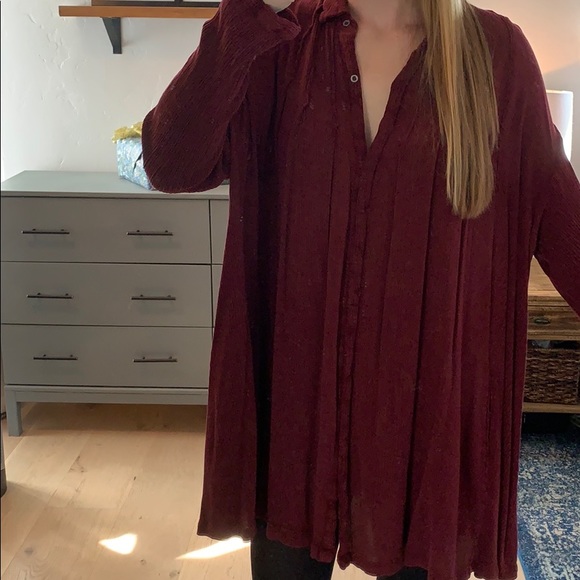 Flowy Free People Maroon Dress in Medium - Picture 5 of 6